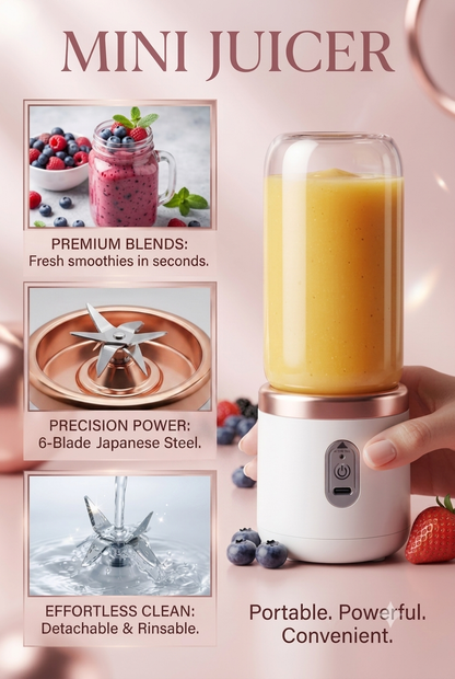 Portable USB Rechargeable Blender – Personal Smoothie Maker for Fruits, Shakes & On-the-Go Juicing