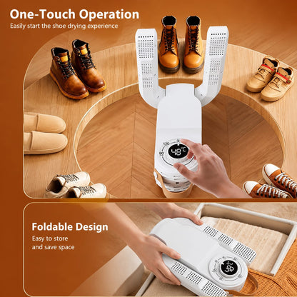 Electric Shoe Dryer & Deodorizer – Fast Boot & Sneaker Warmer with Digital Timer