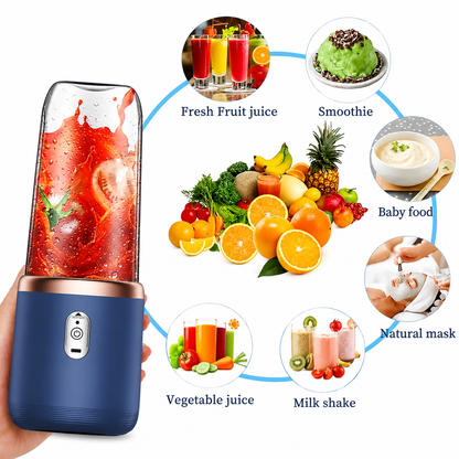 Portable USB Rechargeable Blender – Personal Smoothie Maker for Fruits, Shakes & On-the-Go Juicing