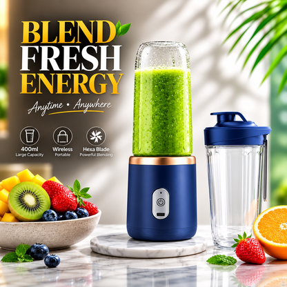 Portable USB Rechargeable Blender – Personal Smoothie Maker for Fruits, Shakes & On-the-Go Juicing