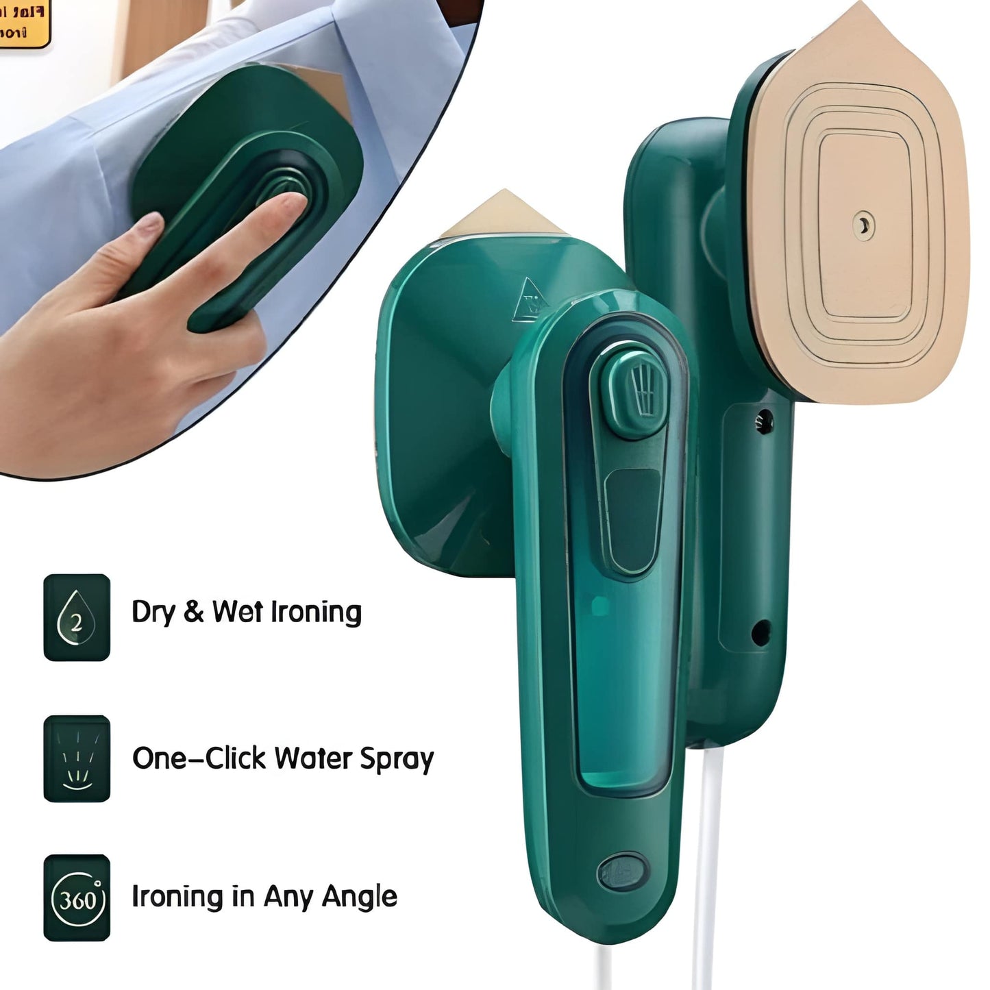 PocketPress Mini Handheld Garment Steamer — Portable Travel Iron