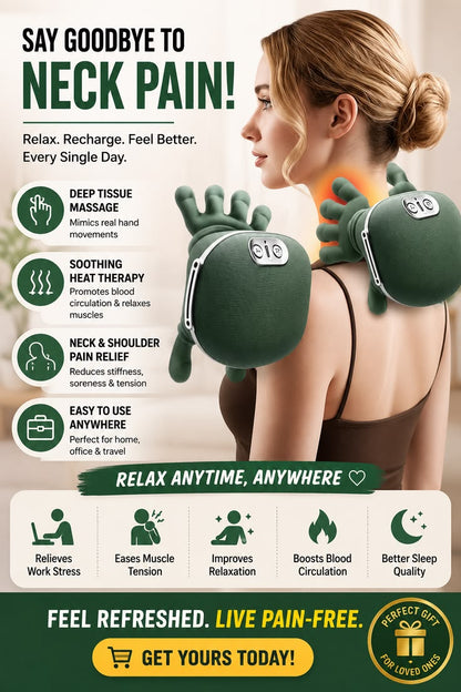 3D Neck & Shoulder Massager with Heat Therapy | Deep Tissue Relaxation & Pain Relief